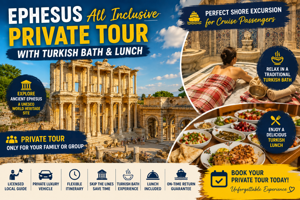 For Private Ephesus Tours, Kusadasi Shore Excursions, House of Virgin Mary Tours, Airport Transfers, and customized travel experiences, visit: